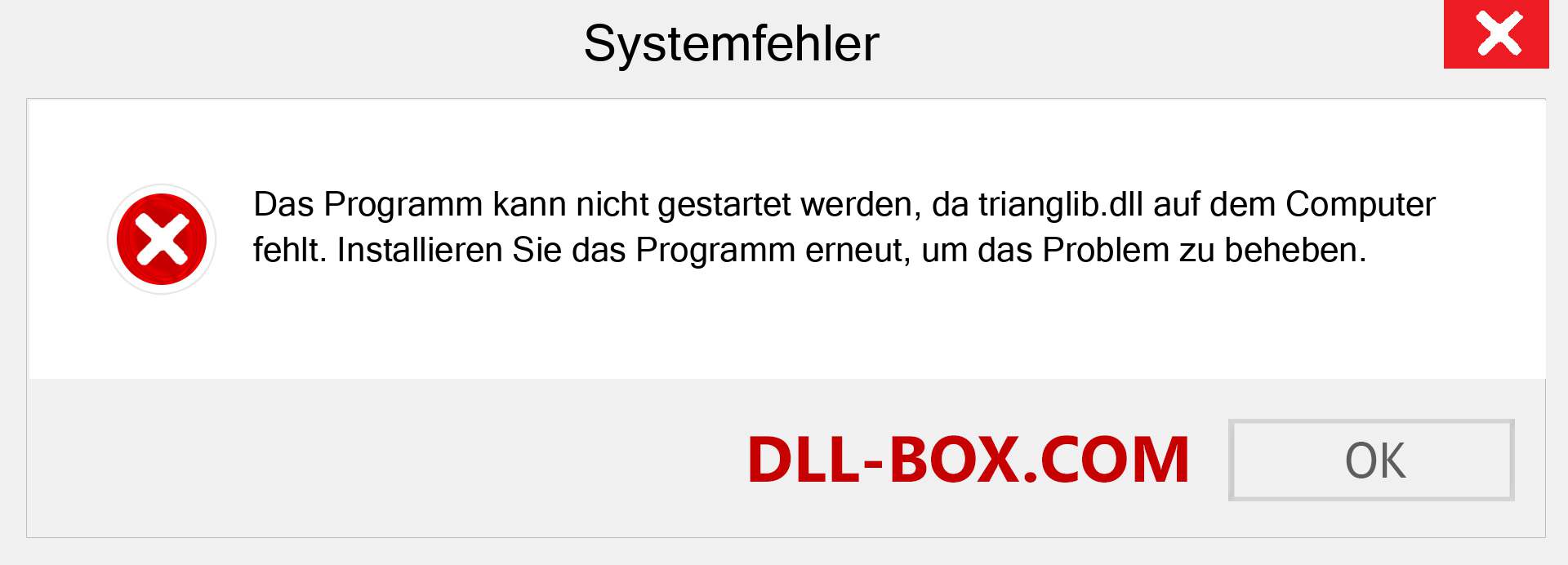 trianglib.dll-Datei fehlt?. Download für Windows 7, 8, 10 - Fix trianglib dll Missing Error unter Windows, Fotos, Bildern