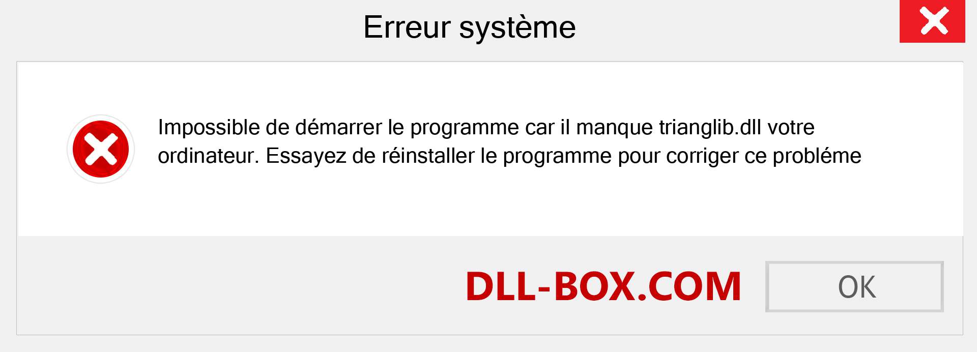 Le fichier trianglib.dll est manquant ?. Télécharger pour Windows 7, 8, 10 - Correction de l'erreur manquante trianglib dll sur Windows, photos, images